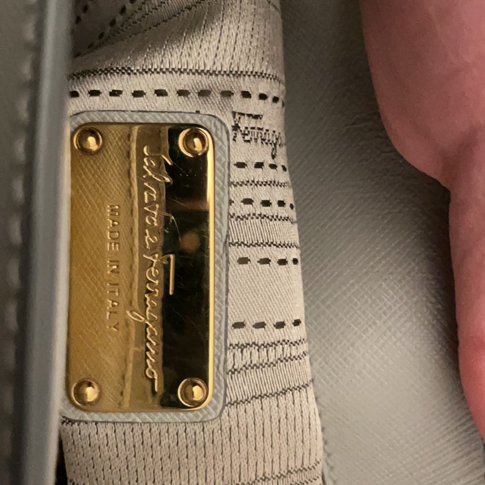 COPY - Authentic Salvatore Ferragamo gray shoulder bag. - Picture 11 of 13